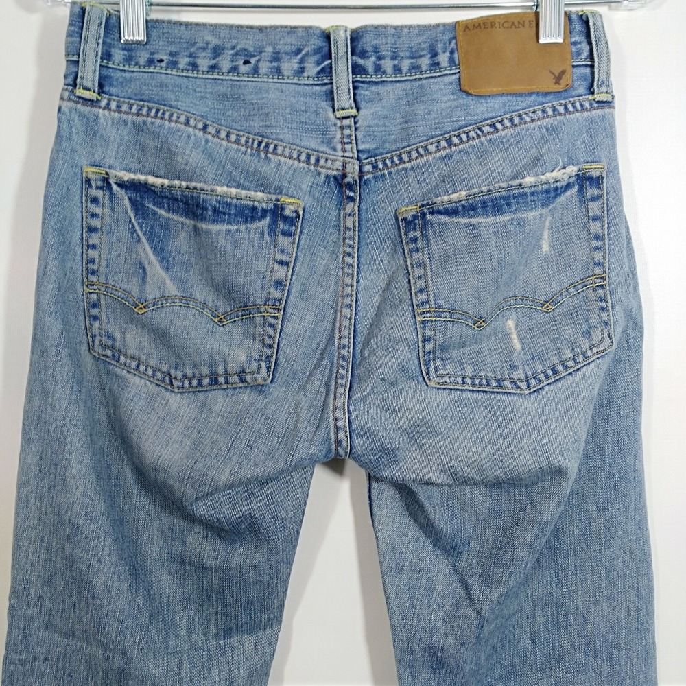 American Eagle Outfitters Original Straight Fit Jeans Size 26x28 Distressed Ligh